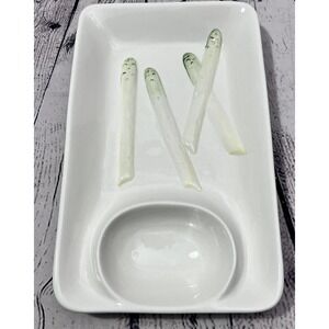 Williams Sonoma Asparagus Serving Dish with Dipping Bowl Made in Italy